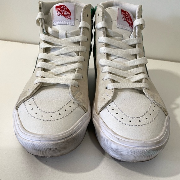 Vans Customs Skate Hi-Tops size women’s 8 Greens and White Leather - Picture 5 of 9
